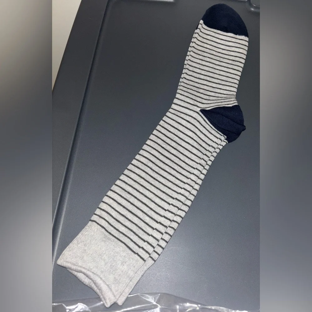 NWT J.Crew Men’s Socks Lot. Navy Stripe & Gray Casual Work Office Academia OS